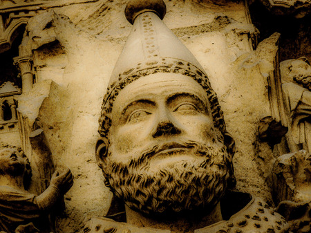 view of the cathedral Notre Dame of Reims in Franceの写真素材