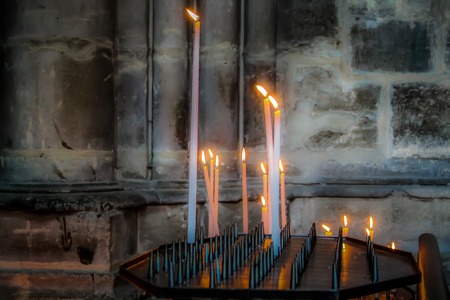 view of the cathedral Notre Dame of Reims in Franceの写真素材