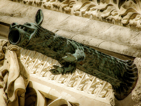 view of the cathedral Notre Dame of Reims in Franceの写真素材
