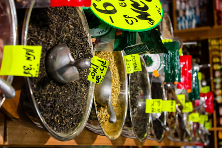 Jerusalem Israel May 24, 2018 Closeup of various spices sold in the market of Jerusalem in Israelのeditorial素材