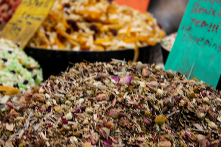 Jerusalem Israel May 24, 2018 Closeup of various spices sold in the market of Jerusalem in Israelのeditorial素材