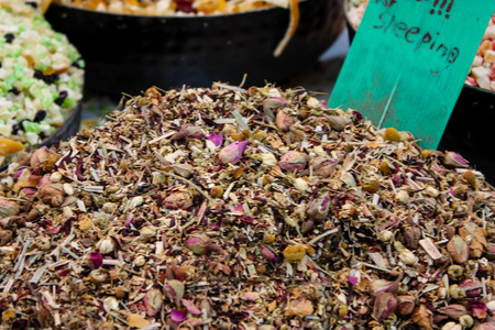 Jerusalem Israel May 24, 2018 Closeup of various spices sold in the market of Jerusalem in Israelのeditorial素材