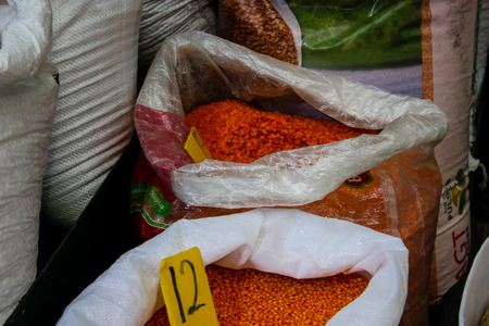 Jerusalem Israel May 24, 2018 Closeup of various spices sold in the market of Jerusalem in Israelのeditorial素材