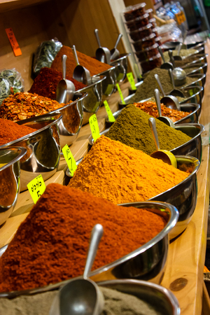 Jerusalem Israel May 24, 2018 Closeup of various spices sold in the market of Jerusalem in Israelのeditorial素材