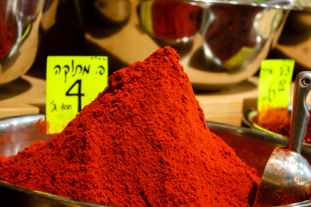 Jerusalem Israel May 24, 2018 Closeup of various spices sold in the market of Jerusalem in Israelのeditorial素材