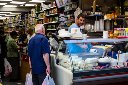 Jerusalem Israel May 24, 2018 Unknowns people walking and shopping at Mahane Yehuda market in Jerusalem afternoonのeditorial素材