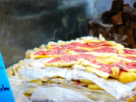 Jerusalem Israel May 24, 2018 Closeup of various dried fruits sold in the market of Jerusalem in Israelのeditorial素材