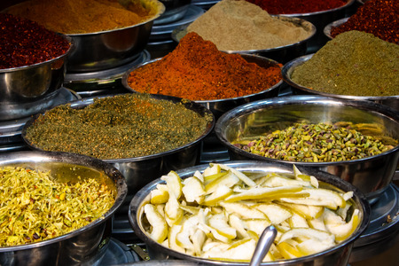 Jerusalem Israel May 24, 2018 Closeup of various dried fruits sold in the market of Jerusalem in Israelのeditorial素材