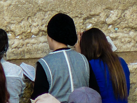 Jerusalem Israel May 17, 2018 Unknowns people praying front the Western Wall in the Old city of...