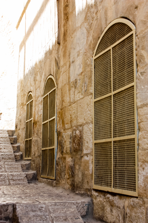 Jerusalem Israel May 21, 2018 View of the street of the old city of Jerusalem in the Jewish quarter in the eveningのeditorial素材