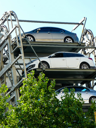 Jerusalem Israel May 24, 2018 View of aerial parking in Mesilat Yesharim street in jerusalemのeditorial素材