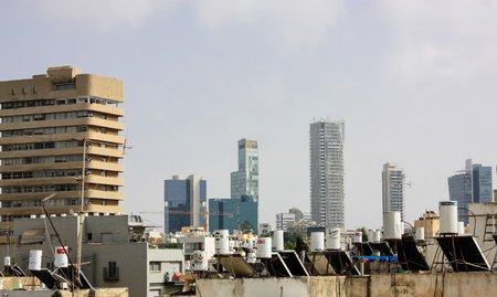 Tel Aviv Israel May 23, 2018 View of buildings in the center of the city of Tel Aviv in the eveningのeditorial素材