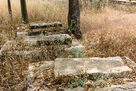 Jerusalem Israel May 28, 2018 View of an old abandoned Arab cemetery in the center of the city of Jerusalemのeditorial素材