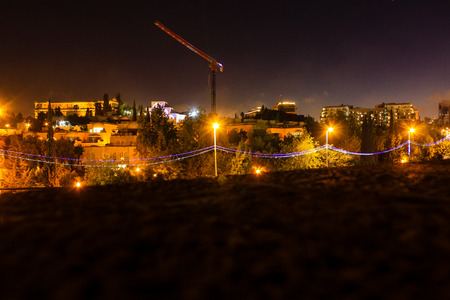 Jerusalem Israel May 31, 2018 Panoramic view of the city of Jerusalem in the nightのeditorial素材