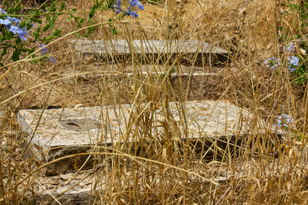 Jerusalem Israel May 28, 2018 View of an old abandoned Arab cemetery in the center of the city of Jerusalemのeditorial素材