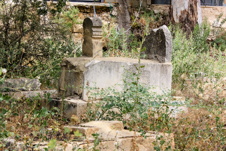 Jerusalem Israel May 28, 2018 View of an old abandoned Arab cemetery in the center of the city of Jerusalemのeditorial素材