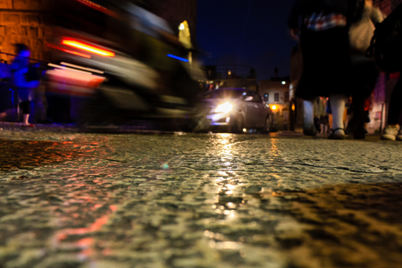 Jerusalem Israel May 31, 2018 View of the street of the old city of Jerusalem from the ground in the nightのeditorial素材