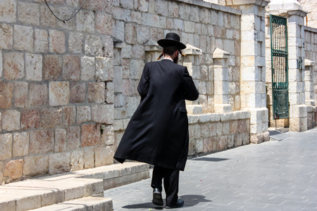 Jerusalem Israel June 1, 2018 View of unknowns people walking on Jaffa street in Jerusalem in the...