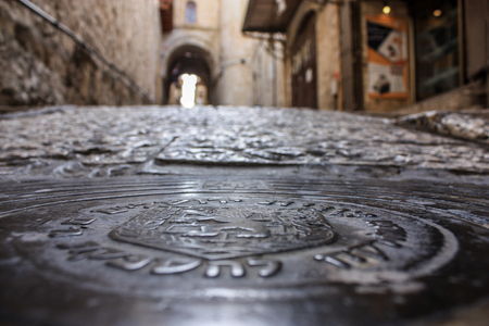 Jerusalem Israel June 07, 2018 View of the street of the old city of Jerusalem from the groundの写真素材