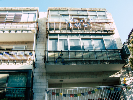 Jerusalem Israel June 14, 2018 View of the building in Jabotinsky street of Jerusalem in Israelのeditorial素材