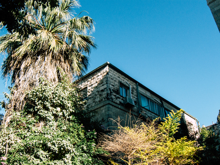 Jerusalem Israel June 14, 2018 View of the building in Jabotinsky street of Jerusalem in Israelのeditorial素材