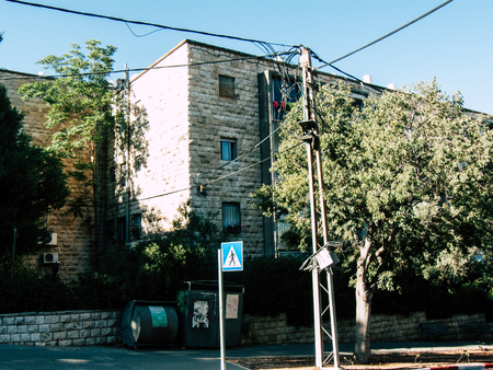 Jerusalem Israel June 14, 2018 View of the building in Jabotinsky street of Jerusalem in Israelのeditorial素材
