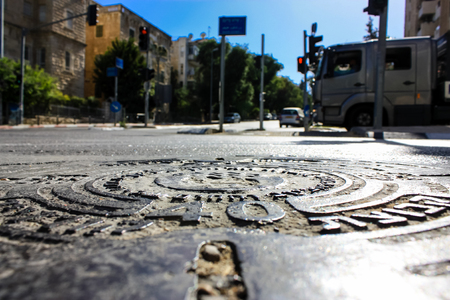 Jerusalem israel June 09, 2018 View of the street of Jerusalem from the ground level in the afternoonのeditorial素材