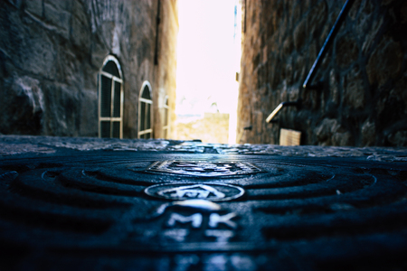 Jerusalem israel June 09, 2018 View of the street of the old city of Jerusalem from the ground level...