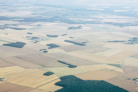 France June 29, 2018 Aerial view of France countryside near Paris in France at 10,000 feet altitude...