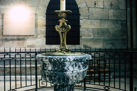 Reims France August 13, 2018 View of the architecture inside the Notre Dame Cathedral of Reims in the afternoonのeditorial素材
