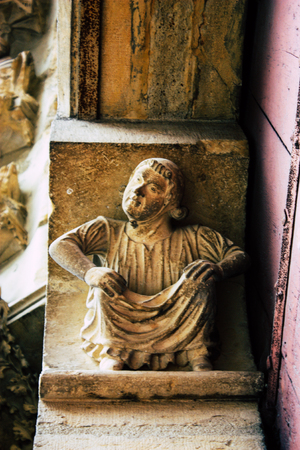 Reims France August 13, 2018 View of the exterior facade of Notre Dame Cathedral in Reims in the afternoonのeditorial素材