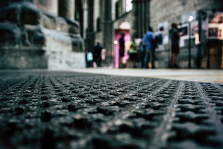 Reims France August 13, 2018 View of unknowns tourist inside the Notre Dame Cathedral of Reims in the afternoonのeditorial素材