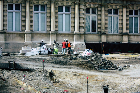Reims France August 13, 2018 View of a construction site of a new building in Reims in the afternoon