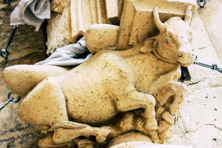 Reims France August 13, 2018 View of the exterior facade of Notre Dame Cathedral in Reims in the afternoonのeditorial素材