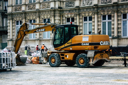 Reims France August 13, 2018 View of a construction site of a new building in Reims in the afternoon
