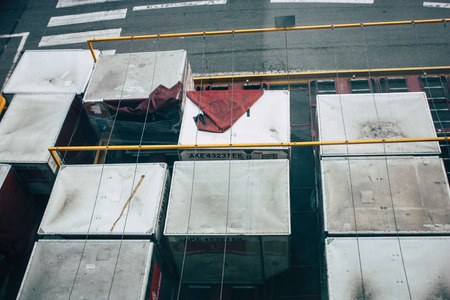 Paris France August 19, 2018 View of the departure area of the terminal 2C at the Charles de Gaule international airport in the eveningのeditorial素材