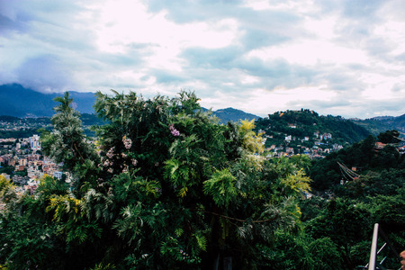 Kathmandu Nepal August 23, 2018 Cityscape from the top of the Monkey temple in Swayambhunath area in Kathmanduのeditorial素材