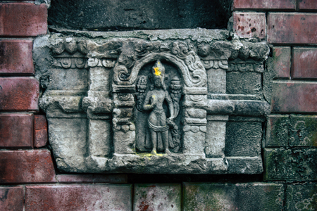 Kathmandu Nepal August 23, 2018 View of the temple located at the bottom of the Monkey temple in Swayambhunath district in Kathmandu in the eveningのeditorial素材