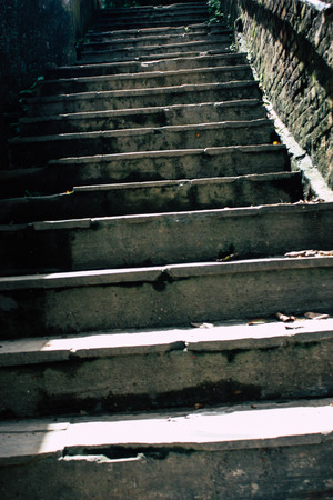 Kathmandu Nepal August 23, 2018 View of the temple located at the bottom of the Monkey temple in Swayambhunath district in Kathmandu in the eveningのeditorial素材