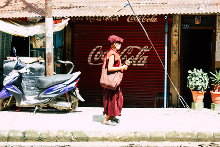 Kathmandu Nepal August 23, 2018 View of unknowns tourist visiting the Monkey temple located...