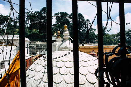 Kathmandu Nepal August 27, 2018 View of the Pashupatinath temple in the morning