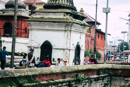 Kathmandu Nepal August 27, 2018 View of the Pashupatinath temple in the morningのeditorial素材