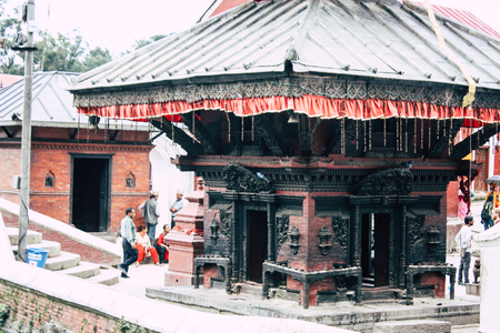 Kathmandu Nepal August 27, 2018 View of the Pashupatinath temple in the morningのeditorial素材