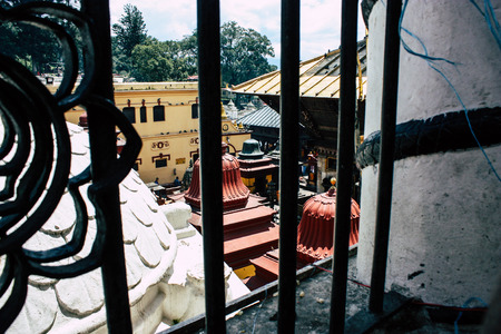 Kathmandu Nepal August 27, 2018 View of the Pashupatinath temple in the morning