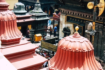 Kathmandu Nepal August 27, 2018 View of the Pashupatinath temple in the morningのeditorial素材
