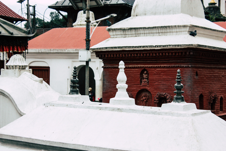 Kathmandu Nepal August 27, 2018 View of the Pashupatinath temple in the morningのeditorial素材