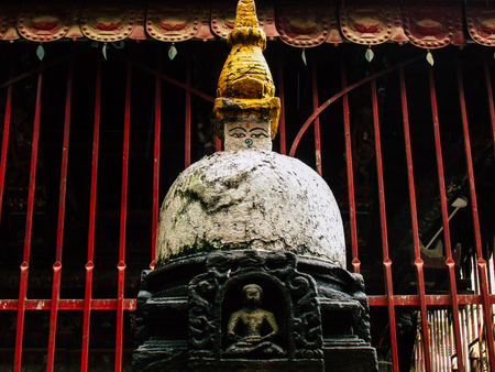 Kathmandu Nepal August 31, 2018 View of the Shree Gha Stupa Temple located in Naghal district...