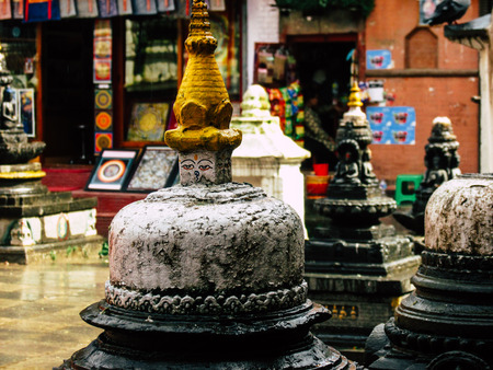 Kathmandu Nepal August 31, 2018 View of the Shree Gha Stupa Temple located in Naghal district...