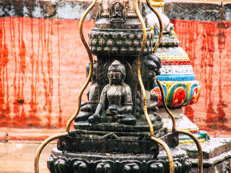 Kathmandu Nepal August 31, 2018 View of the Shree Gha Stupa Temple located in Naghal district...