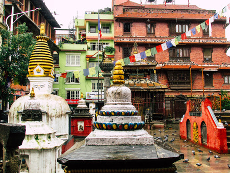 Kathmandu Nepal August 31, 2018 View of the Shree Gha Stupa Temple located in Naghal district...